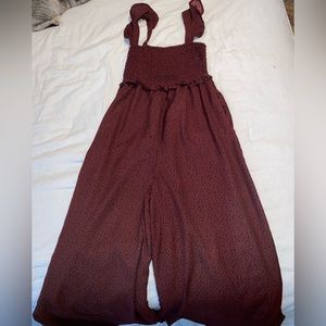 Wide leg babydoll jumpsuit